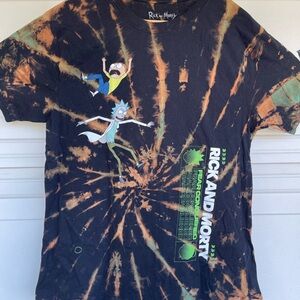 Rick and Morty “Portal Jump” custom bleach and tie-dye t-shirt